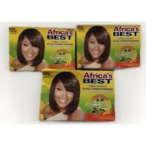 Africa’s Best Olive Oil No-Lye Relaxer Regular Dual Conditioning System Lot 3